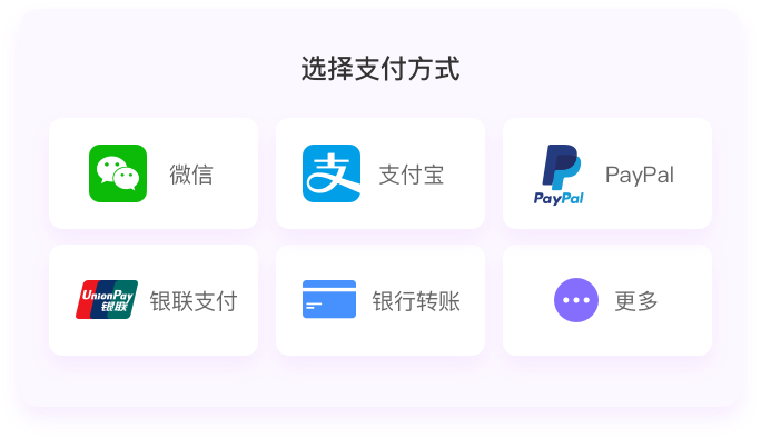 全渠道支付选择